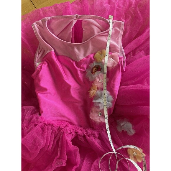 Disney Store Fancy Nancy Leotard Tutu Dance Tulle Girls 7/8 Pink Flowers - Picture 7 of 7